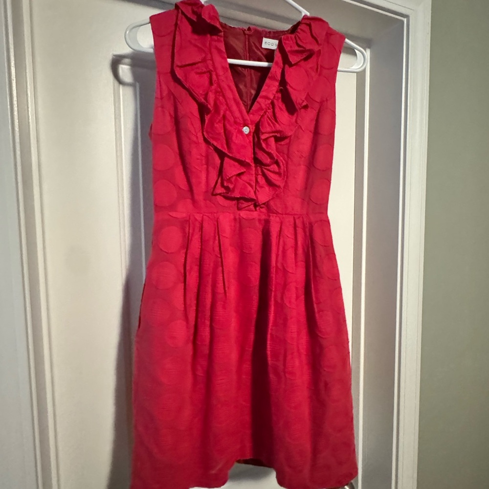 Madison Leigh Vibrant Red Ruffle Mini Dress